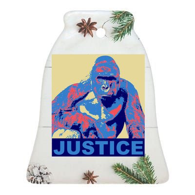 Justice For Harambe RIP Poster Ceramic Bell Ornament