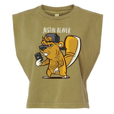 Justin Beaver Garment-Dyed Women's Muscle Tee