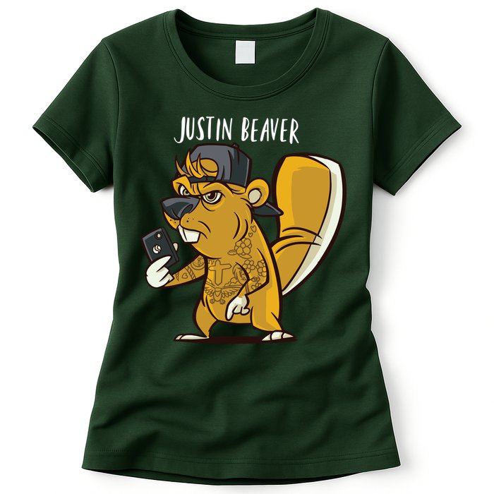 Justin Beaver Womens T-Shirt