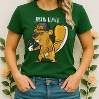 Justin Beaver Womens T-Shirt