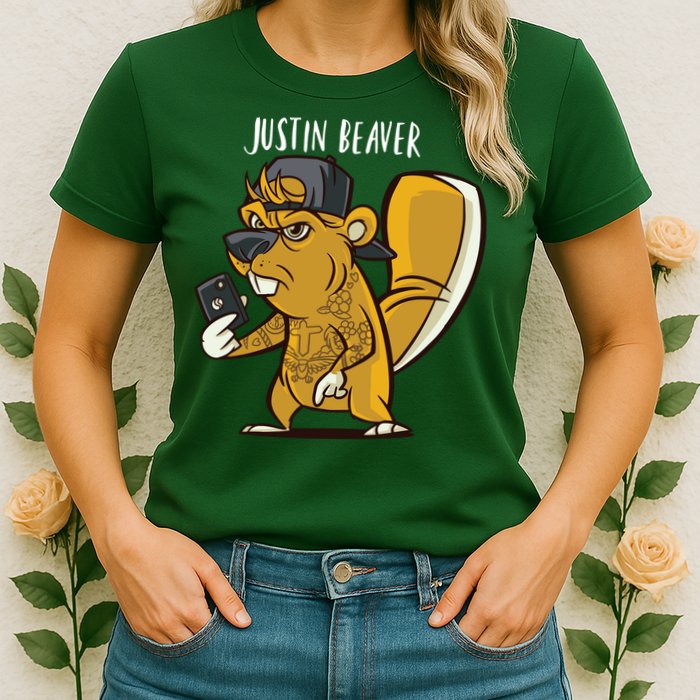 Justin Beaver Womens T-Shirt
