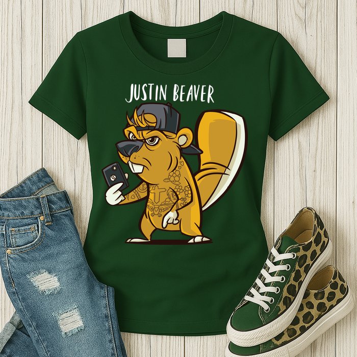 Justin Beaver Womens T-Shirt
