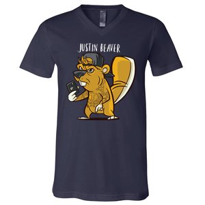 Justin Beaver V-Neck T-Shirt