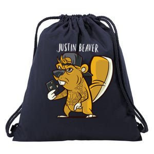 Justin Beaver Drawstring Bag