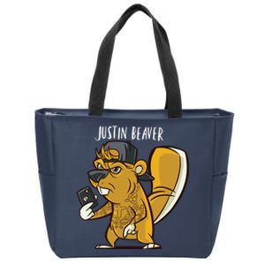 Justin Beaver Zip Tote Bag