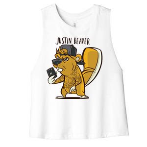 Justin Beaver Women's Racerback Cropped Tank