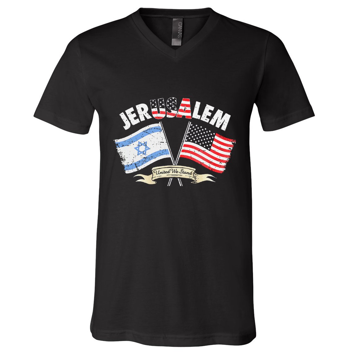 Jerusalem United We Stand V-Neck T-Shirt