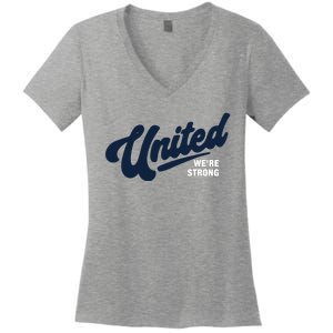 Jupmode United We’Re Strong Community Women's V-Neck T-Shirt