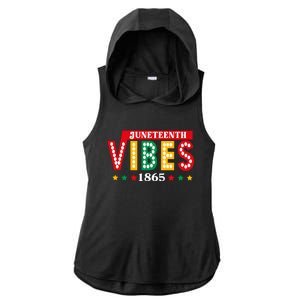 Juneteenth Vibes 1865 Black History Ladies PosiCharge Tri-Blend Wicking Draft Hoodie Tank