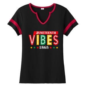 Juneteenth Vibes 1865 Black History Ladies Halftime Notch Neck Tee