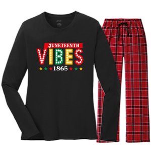 Juneteenth Vibes 1865 Black History Women's Long Sleeve Flannel Pajama Set 