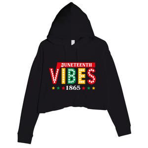 Juneteenth Vibes 1865 Black History Crop Fleece Hoodie