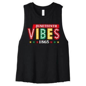 Juneteenth Vibes 1865 Black History Women's Racerback Cropped Tank