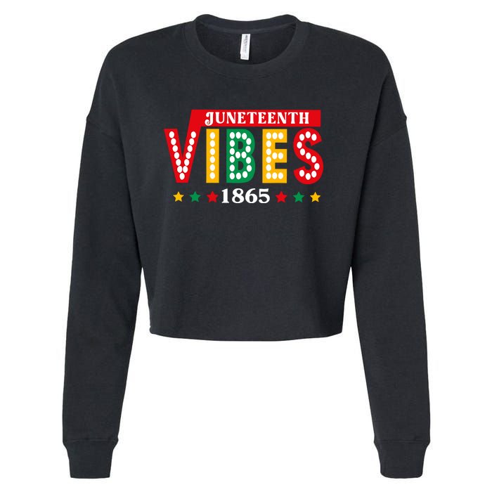 Juneteenth Vibes 1865 Black History Cropped Pullover Crew