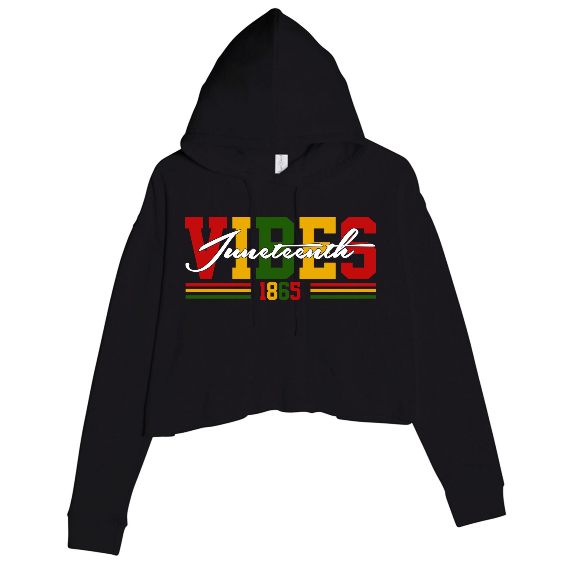 Juneteenth Vibes 1865 Crop Fleece Hoodie
