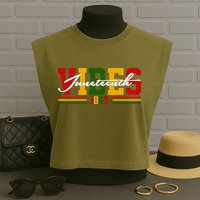 Juneteenth Vibes 1865 Garment-Dyed Women's Muscle Tee