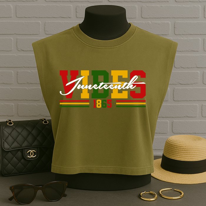 Juneteenth Vibes 1865 Garment-Dyed Women's Muscle Tee