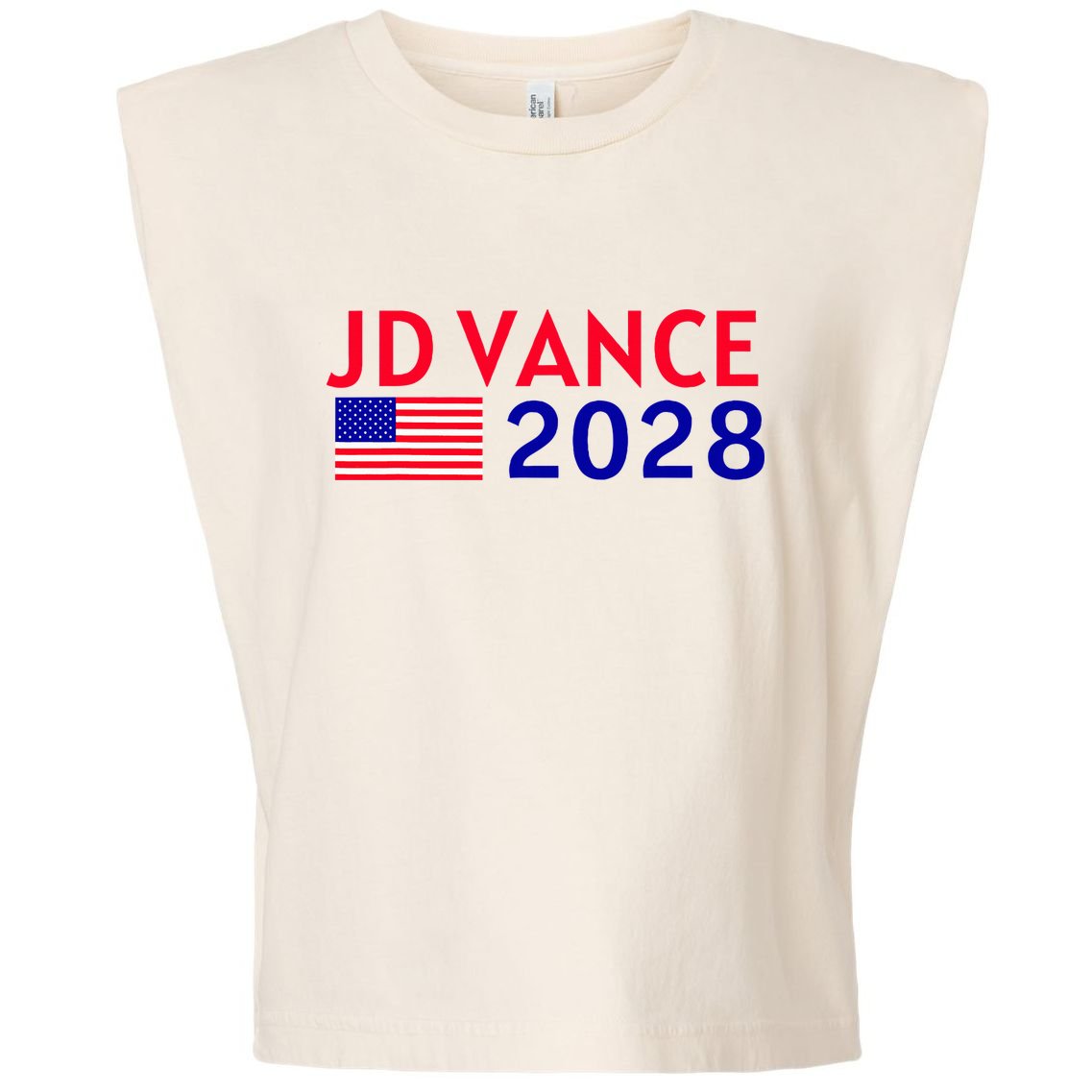 Jd Vance 2028 American Flag Vote Vance 2028 President Usa Garment-Dyed Women's Muscle Tee