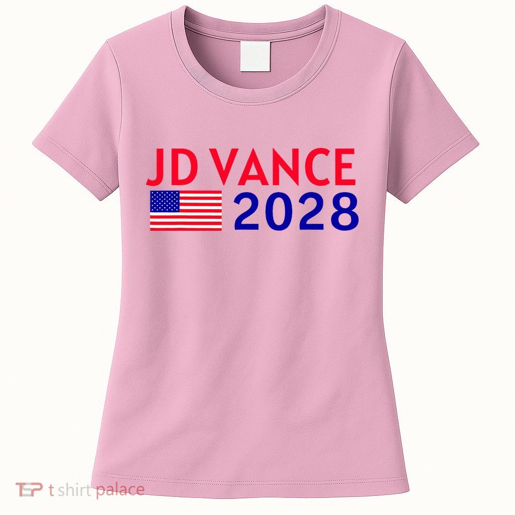 Jd Vance 2028 American Flag Vote Vance 2028 President Usa Womens T-Shirt
