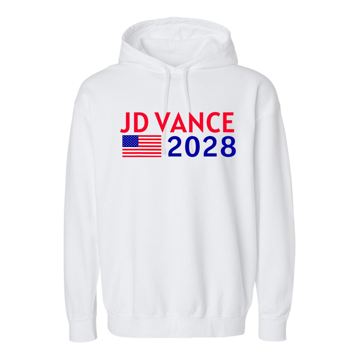 Jd Vance 2028 American Flag Vote Vance 2028 President Usa Garment-Dyed Fleece Hoodie
