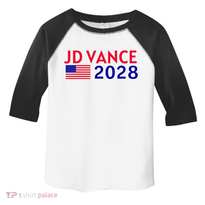 Jd Vance 2028 American Flag Vote Vance 2028 President Usa Toddler Fine Jersey T-Shirt