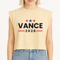 Jd Vance 2028 Us Election Campaign Us American President Garment-Dyed Women's Muscle Tee