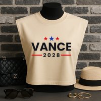 Jd Vance 2028 Us Election Campaign Us American President Garment-Dyed Women's Muscle Tee