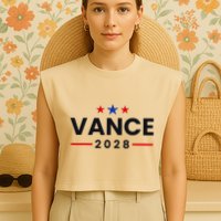 Jd Vance 2028 Us Election Campaign Us American President Garment-Dyed Women's Muscle Tee