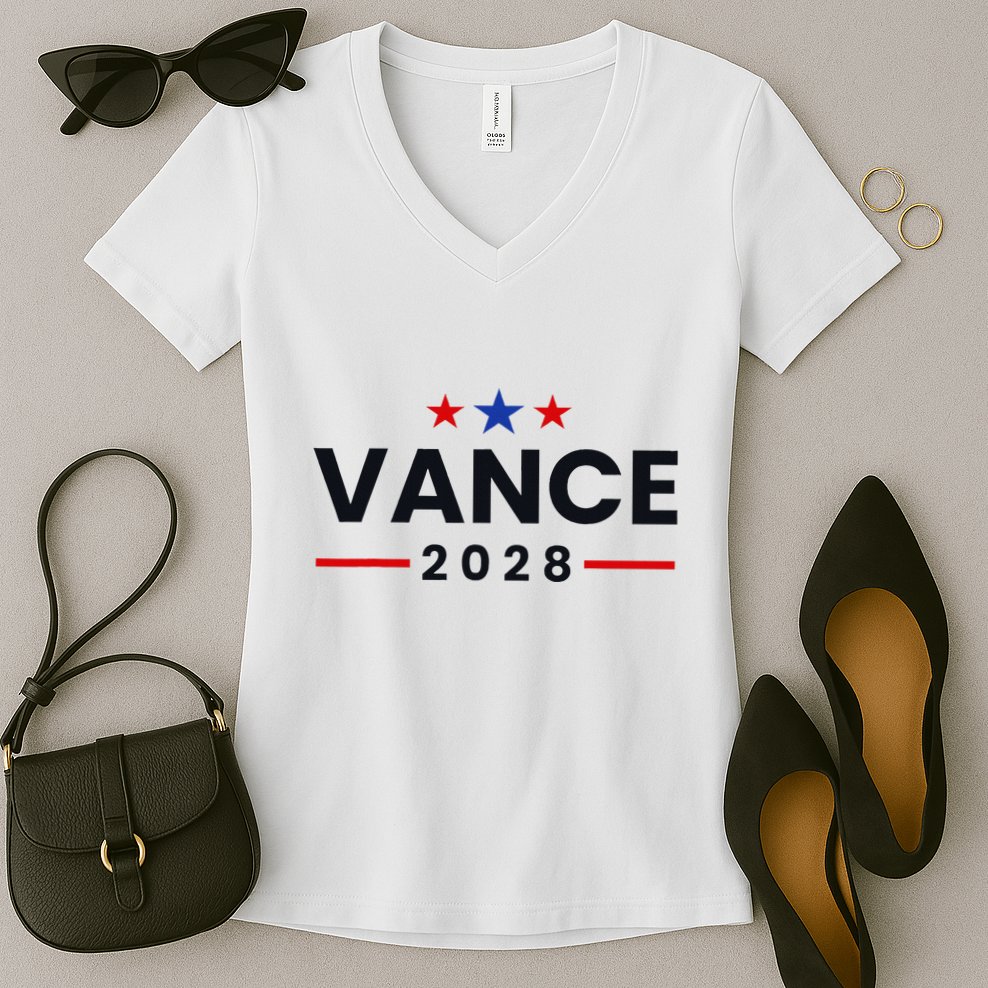 Jd Vance 2028 Us Election Campaign Us American President Women's V-Neck T-Shirt