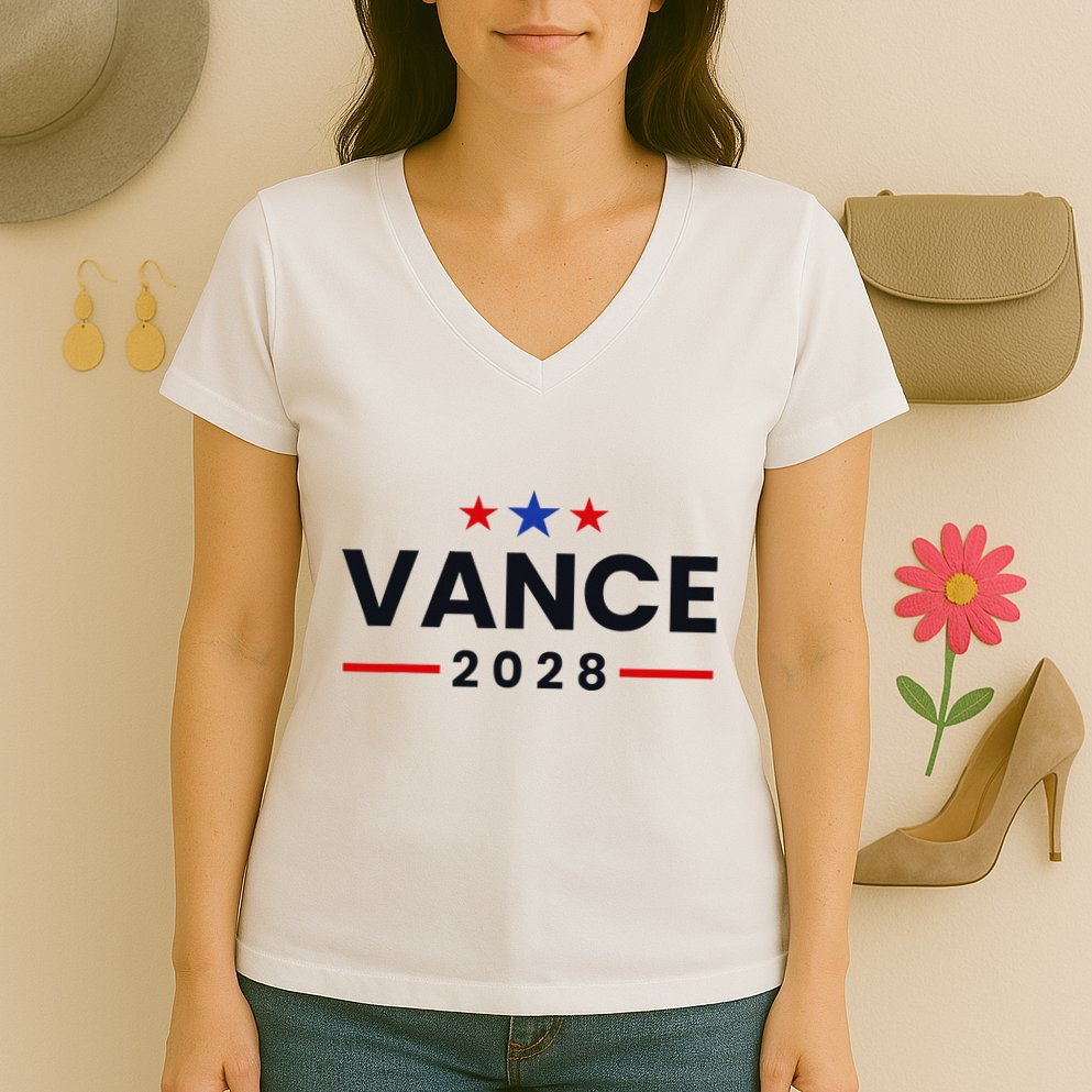 Jd Vance 2028 Us Election Campaign Us American President Women's V-Neck T-Shirt