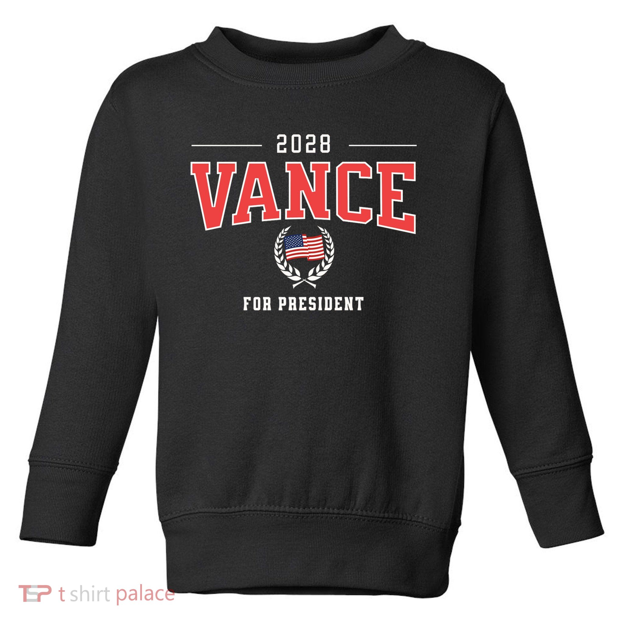 JD Vance 2028 for President Republican Patriotic US Flag Toddler Sweatshirt