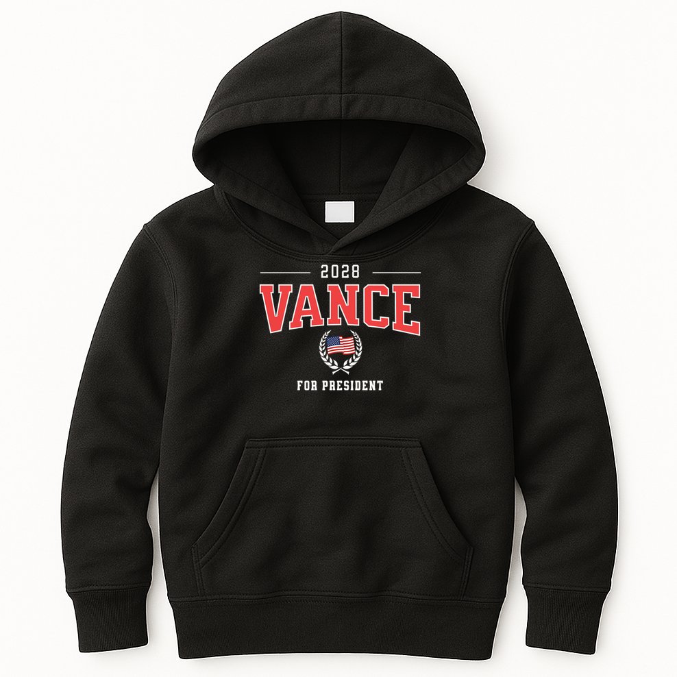 JD Vance 2028 for President Republican Patriotic US Flag Kids Hoodie