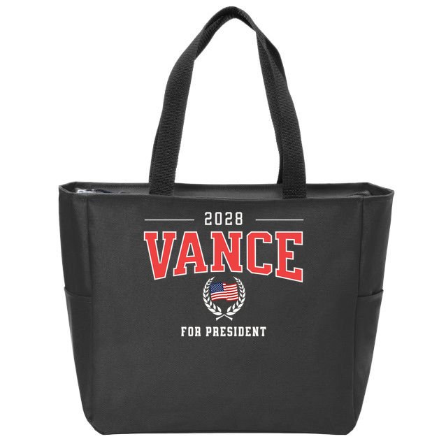 JD Vance 2028 for President Republican Patriotic US Flag Zip Tote Bag