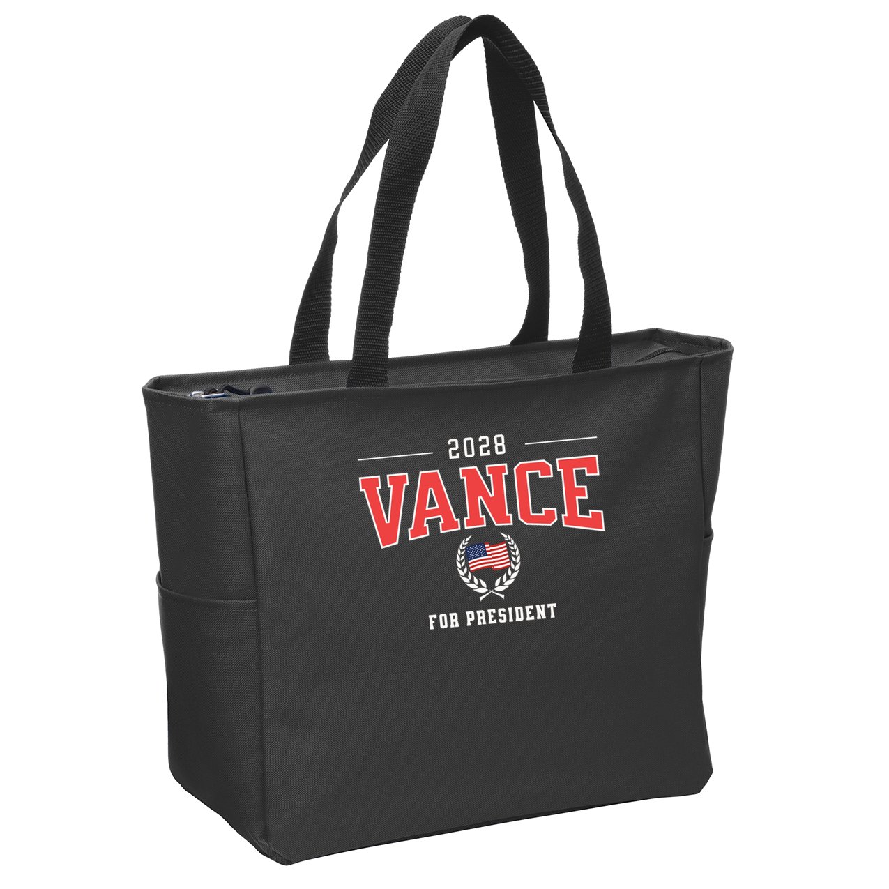 JD Vance 2028 for President Republican Patriotic US Flag Zip Tote Bag