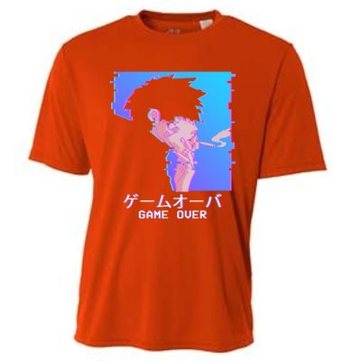 Japanese Vaporwave Aesthetic Sad Anime Game Over Lofi Cool Gift Cooling Performance Crew T-Shirt