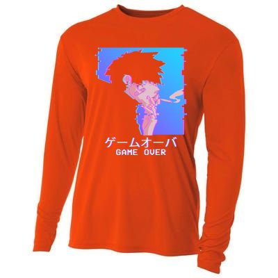 Japanese Vaporwave Aesthetic Sad Anime Game Over Lofi Cool Gift Cooling Performance Long Sleeve Crew