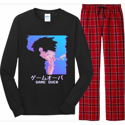 Japanese Vaporwave Aesthetic Sad Anime Game Over Lofi Cool Gift Long Sleeve Pajama Set