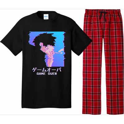 Japanese Vaporwave Aesthetic Sad Anime Game Over Lofi Cool Gift Pajama Set