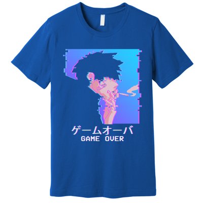 Japanese Vaporwave Aesthetic Sad Anime Game Over Lofi Cool Gift Premium T-Shirt