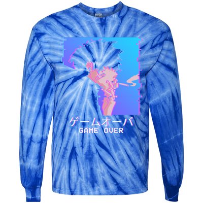 Japanese Vaporwave Aesthetic Sad Anime Game Over Lofi Cool Gift Tie-Dye Long Sleeve Shirt