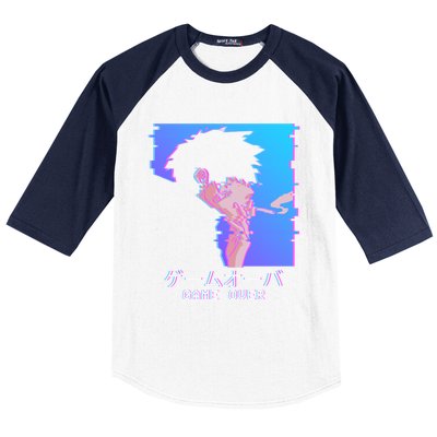 Japanese Vaporwave Aesthetic Sad Anime Game Over Lofi Cool Gift Baseball Sleeve Shirt