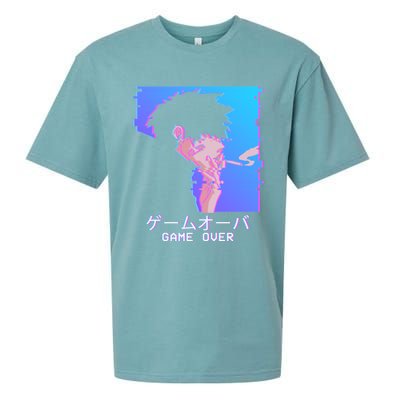 Japanese Vaporwave Aesthetic Sad Anime Game Over Lofi Cool Gift Sueded Cloud Jersey T-Shirt