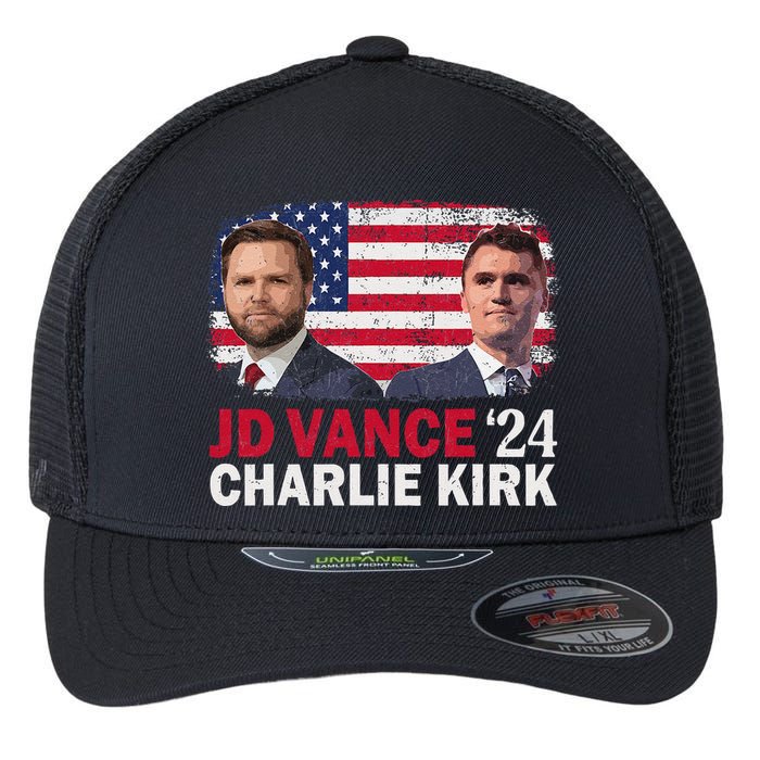 Jd Vance And Charlie Kirk Flexfit Unipanel Trucker Cap