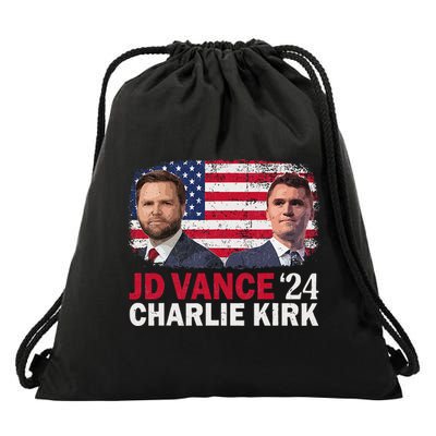 Jd Vance And Charlie Kirk Drawstring Bag