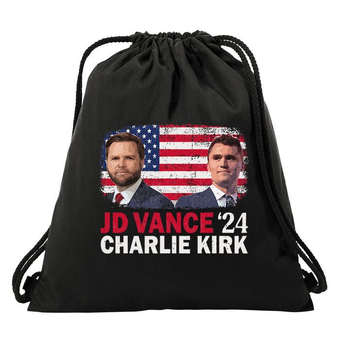 Jd Vance And Charlie Kirk Drawstring Bag