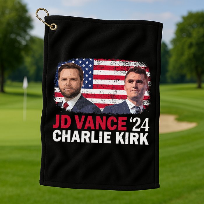 Jd Vance And Charlie Kirk Golf Towel