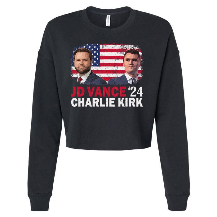 Jd Vance And Charlie Kirk Cropped Pullover Crew