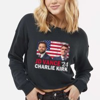 Jd Vance And Charlie Kirk Cropped Pullover Crew