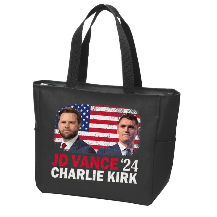 Jd Vance And Charlie Kirk Zip Tote Bag