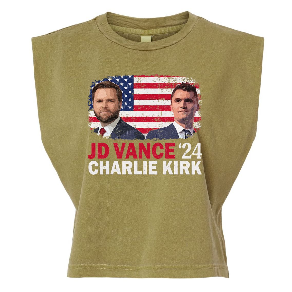 Jd Vance And Charlie Kirk Garment-Dyed Women's Muscle Tee